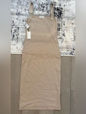 Babaton Neutral Beige Tank Midi Dress